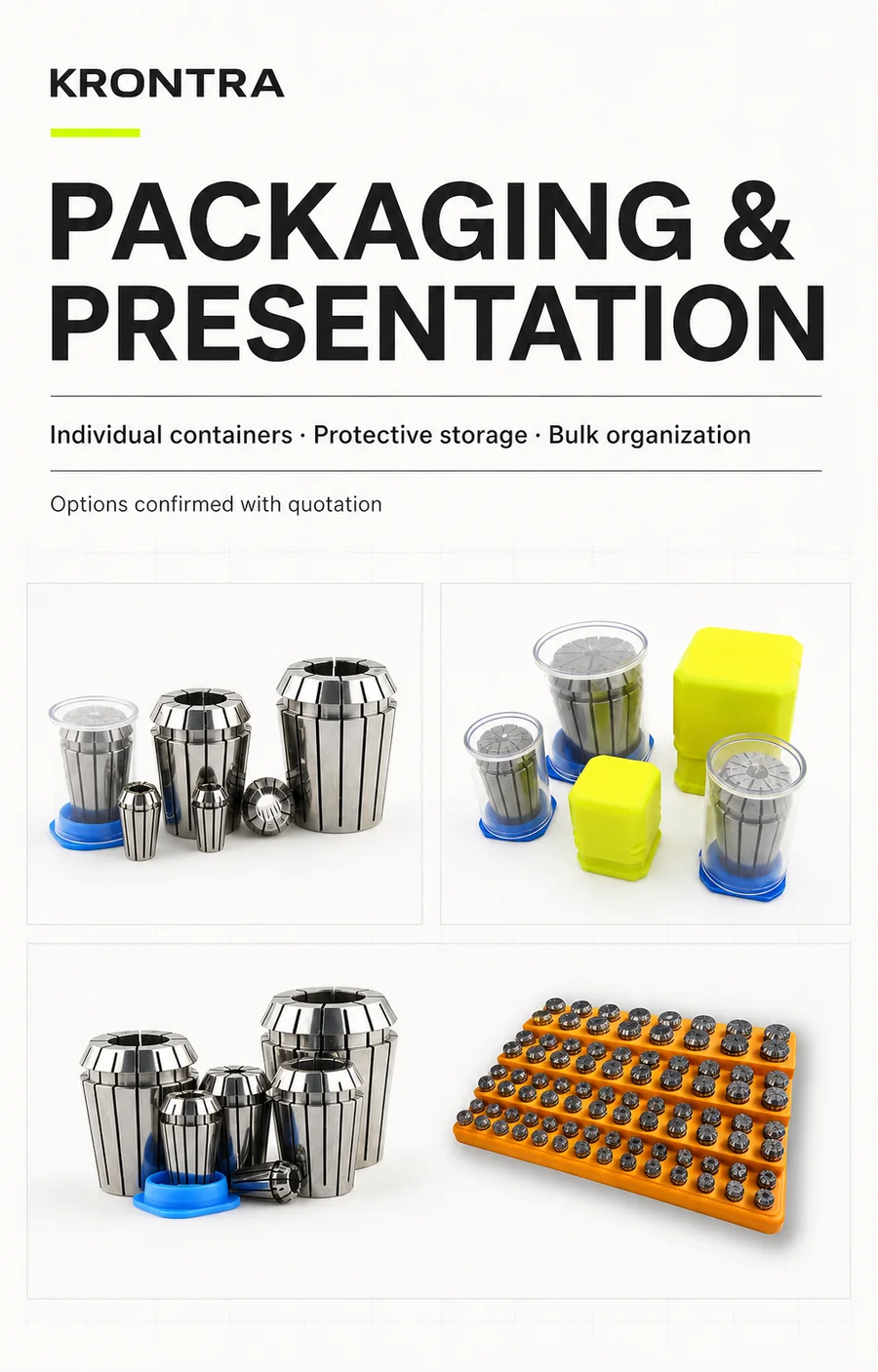 KRONTRA ER collet packaging and storage presentation options